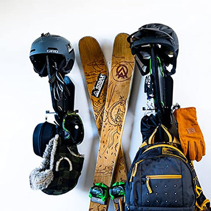 Garage Sports Equipment Organizer MADE IN USA | Multipurpose Equipment Home Storage | Vertical Drying Helmet Rack | Wall Mounted Organization Hanger | for Bike, Motorcycle, Ski, Snowboard, Camping Gear