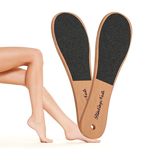 Foot File Callus Remover for Feet, Foot File for Dead Skin Foot Scrubber Heel Scraper Lima para Los Pies Rasp Professional Pedicure Tools for Feet Removes Cracked Heels Rasper with Wooden Handle 2pcs - color: Wooden Color