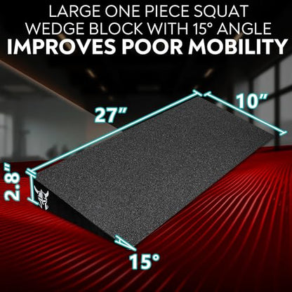 Slant Board Squat Wedge Boards For Exercise - ATG Workout Wedge With Anti Slip Sandgrip Layer Already Mounted - Calf Raise Block & Bulgarian Split Stand Squats wedges Incline - Heel Elevated Blocks
