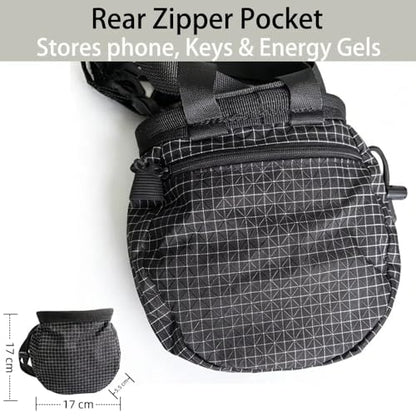 Rock Climbing Chalk Bag, 210D High-Tensile Polyethylene Durable Chalk Bag with Fleece Lining & Adjustable Belt, for Bouldering, Gym, Weightlifting - color: Black