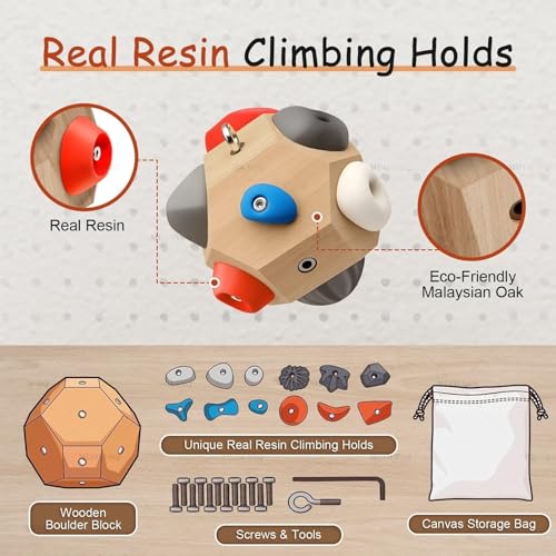 Handcrafted Boulder Block for Climbers, Rock Climbing Ball for Build Strength and Precision, Finger Strength Training Climbing Ball Gifts for Rock Climbers Enthusiasts - color: 2 pack