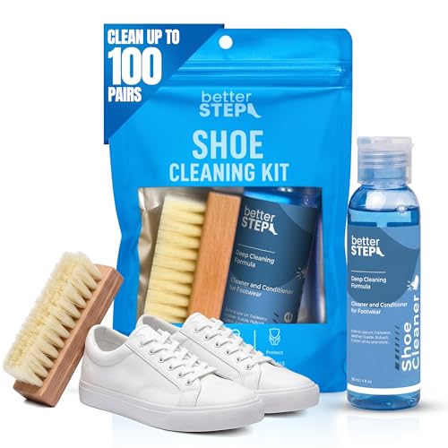 Shoe Cleaner Kit | Sneaker Cleaner (4 oz) with & Bristle Brush, Up to 100+ Washes, for All Washable Shoe Types