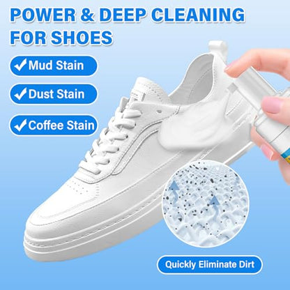 Shoe Cleaner, 6.76 fl oz Shoe Cleaning Kit with Brush and Towel, White Sneaker Cleaner for Removing Stains