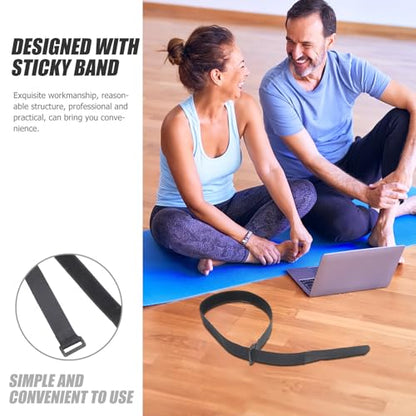 ABOOFAN 12pcs Elastic Hook and Loop Straps with Buckles 25mm X 600mm Reusable Fastening Ties Cargo Binding Belt for Yoga Mat Carrying and Drone Storage