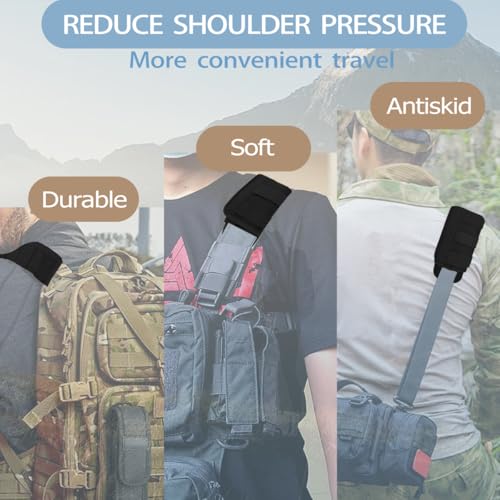 ZINMARK 2-Pack Shoulder Pad Ultra-Thick Tactical Vest Cushion for Laptop Bags, Messenger Bags, Briefcase Bags, Luggage Bags, Tool Bags, Travel Bags and Most Bags, Black - color: Black