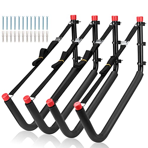 Kayak Storage Racks, Wall Mount Garage Storage Hooks for Kayaks, SUP, Paddle Boards and Surfboards, Heavy Duty Hangers - size: 20.5in-4 Pack
