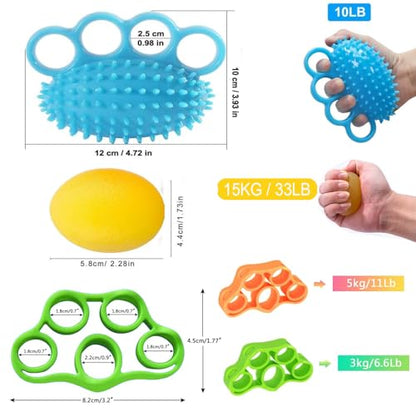 Hand Exercise Balls, Finger Therapy Squeeze Balls for Wrist Pain Relief, Carpal Tunnel, Therapy, Stress Relief, Set of 4