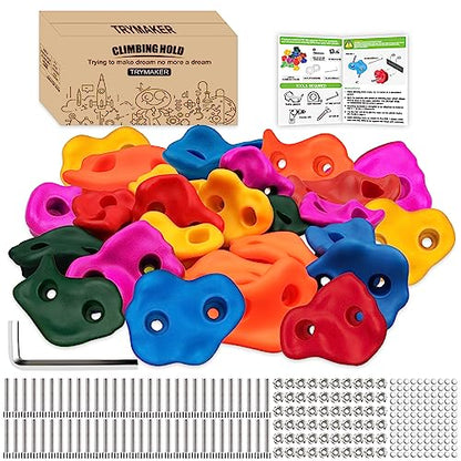Trymaker Rock Climbing Holds, 30PCS Climbing Wall for Kids (Large Size) | Climbing Set for Kids & Adult Indoor and Outdoor - size: Large Size-30pcs