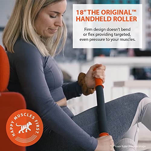 Tiger Tail 18in Massage Stick Portable Roller, Handheld, Deep Tissue Foam Roller, Body Massage and Myofascial Release Tool for Legs, Neck, Calves, Thighs, Shins & Back, The Original 18, Made in USA - size: 18" Plus Happy Muscles eBook