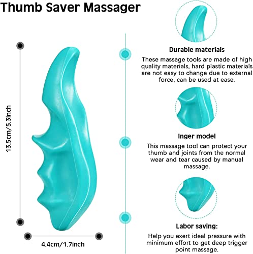 Deep Tissue Massage Tool,2 Pieces Thumb Saver Massager, Trigger Point Massage Therapy Tool, Professional Back Neck Shoulder Leg Acupoint Massager, Self Massage Tools for Sore Muscles, Muscle Knots