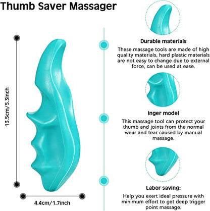 Deep Tissue Massage Tool,2 Pieces Thumb Saver Massager, Trigger Point Massage Therapy Tool, Professional Back Neck Shoulder Leg Acupoint Massager, Self Massage Tools for Sore Muscles, Muscle Knots
