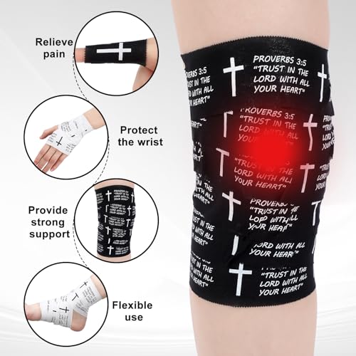 MiniInflat 2 Pcs Christian Cross Athletic Tape Sports Tape 2in x 23ft Religion Jesus Wrist Wrap for Soccer Football Baseball, Gift for Graduation Teacher Nurses Week Pentecost(White Black,Proverbs) - color: White Black, style: Proverbs