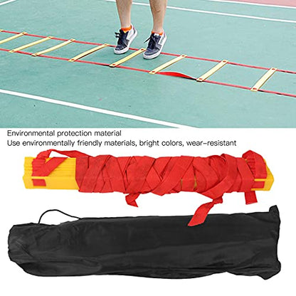14 Rung Alacrity Speed Training Ladder for, Soccer, and Football with Storage, Made of Durably PP Plastic and Density Braid Belt, to Carry and Store,