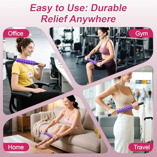 Muscle Roller Stick, Muscle Roller, Liposuction Massage Roller for Lymphatic Drainage, Massager Stick for Relief Muscle Soreness, Trigger Points, Help Exercise Runner Legs, Back Recovery - color: Purple