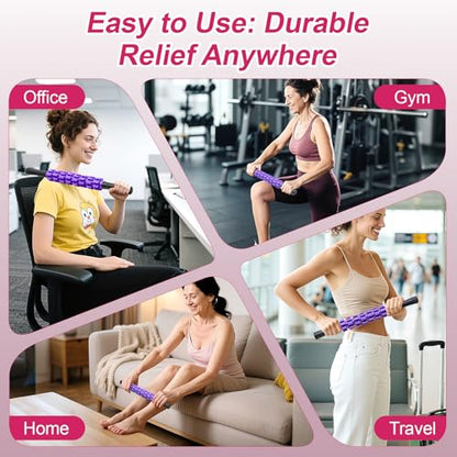 Muscle Roller Stick, Muscle Roller, Liposuction Massage Roller for Lymphatic Drainage, Massager Stick for Relief Muscle Soreness, Trigger Points, Help Exercise Runner Legs, Back Recovery - color: Purple