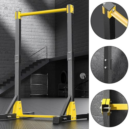 Pull Up Station, Bongkim Power Tower Portable Pullup Bar Station, Pull Up Bar for Home Gym, Pull Up Tower Station 440LBS with 11 Gears Adjustment Black