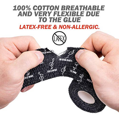 WARM BODY COLD MIND 1.85" Weightlifting Thumb Tape - Hook Grip Tape for Powerlifting, Cross Training, Gym Tape, Workout, Weight Lifting Tape, Athletic Finger Wrap (Black 3 Rolls) - color: 3 Rolls Black