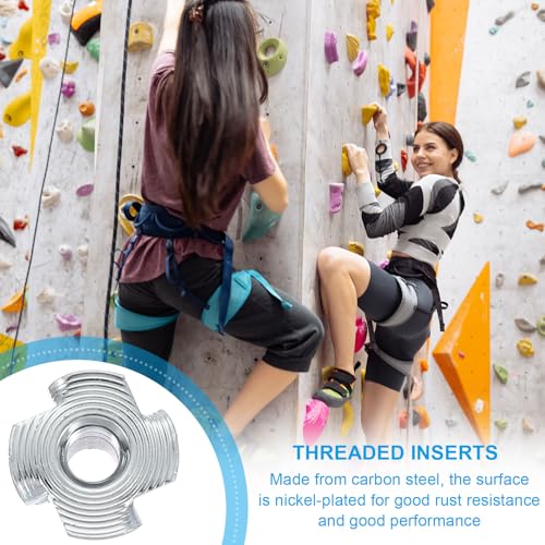 PATIKIL M6 T-Nuts, 20 Pcs Zinc Plated Steel 4-Pronged Tee Blind Nut 20 mm Length Four-jaw t Nuts Threaded Inserts Hardware for Wood Furniture Cabinetry Rock Climbing Holds - size: M6x20 mm
