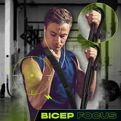 Yes4All Tricep Strap Cable Attachment 2-in-1 3D Mesh Neoprene Handles/ 2 Inches width for Different Exercises, Cable Crunch Attachment for Home Gym/Multi-Workout