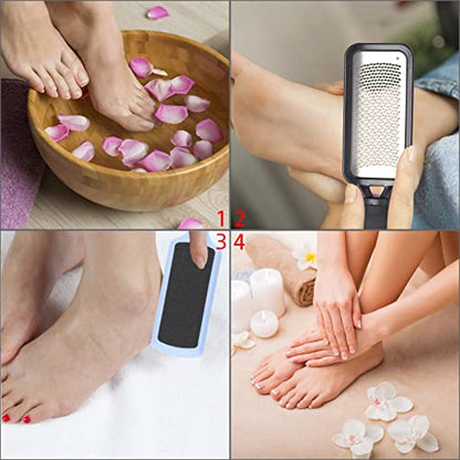 3 Pieces Colossal Foot Files Kit Foot Scrubber Foot Rasp and Double-Sided Heel Files Pedicure Tools Callus Remover Stainless Steel Feet Scraper Foot Grater for Dead Skin - color: Foot Files & Rasp X 3