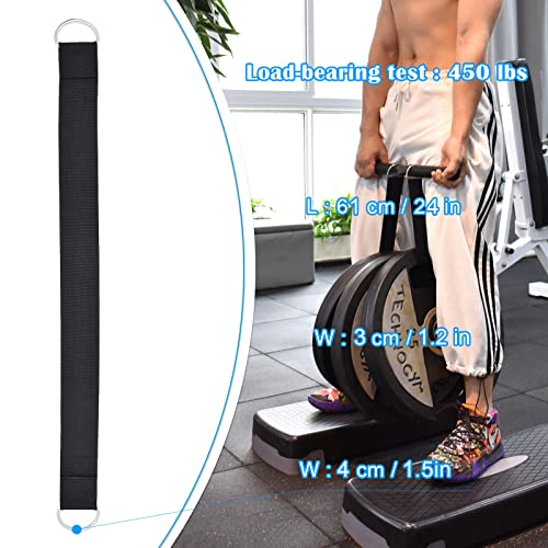 Brebebe Farmer Walk Handles Straps 2 T Bar Row Straps Multifunction Fitness Rope, Heavy Duty T-bar Strap, Dumbbell Strap for Dip Belt, Barbell Strap Rope Handles Strap, Hanging Strap Workout Equipment