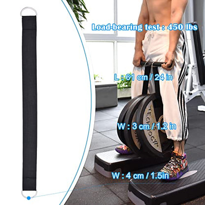 Brebebe Farmer Walk Handles Straps 2 T Bar Row Straps Multifunction Fitness Rope, Heavy Duty T-bar Strap, Dumbbell Strap for Dip Belt, Barbell Strap Rope Handles Strap, Hanging Strap Workout Equipment