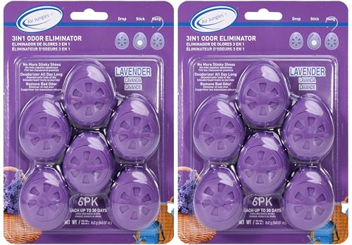 Air Jungles Shoe Deodorizer Balls 12 Ct, Lavender Scent | Odor Remover Balls for Sneakers, Gym Bags, Lockers, Closets, Hampers, and Drawers, Essential Oil Provides Natural Freshness - size: 6 Count (Pack of 2)