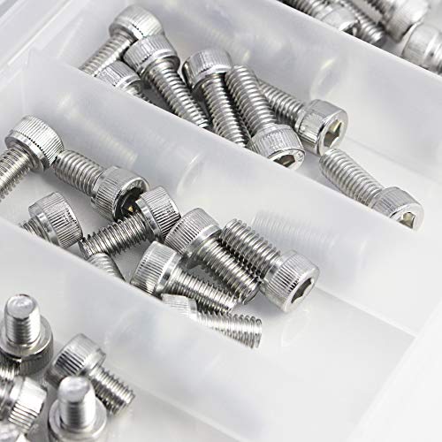 M6 x 8/12/ 16/20/ 25mm Socket Head Screws M6 Bolts 304 Stainless Steel Machine Metric Hex Socket Screw, 50PCS - size: M6 x 8/12/16/20/25mm
