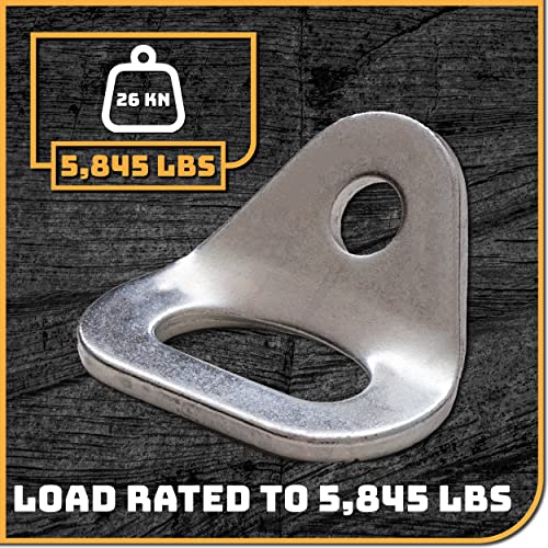 26kN Climbing Wall Bolt Hanger/Anchor/Tiedown for 3/8" Screw/Bolt Ideal for Rock Climbing and Home Gyms, Hammocks, Trailer Tie-Downs. Robust, Load-Bearing Steel Tie-Off - size: Ten-Pack