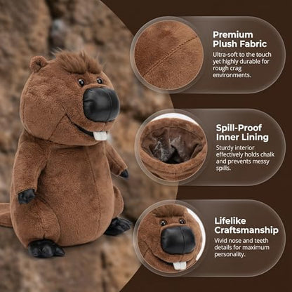 Groundhog Rock Climbing Chalk Bag, Fun Plush Animal Chalk Pouch with Drawstring, Adjustable Waist Belt for Indoor Outdoor Bouldering Sport Climbing