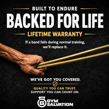 Gym Salvation 41-inch Loop Resistance Bands Set, 5 Pull Up Assist Bands for Strength Training & Working Out, Long Exercise Bands for Powerlifting, Mobility & Home Gym with Carry Bag