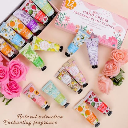 12 Pack Hand Cream Gift Set For Women,Teacher Appreciation Gifts,Mini Hand Lotion Travel Size Moisturizing Hand Cream for Dry Cracked Hands,Graduation Gifts,Birthday Gift,Bridesmaid Gift,Party Favors - size: 0.01 Fl Oz (Pack of 12)