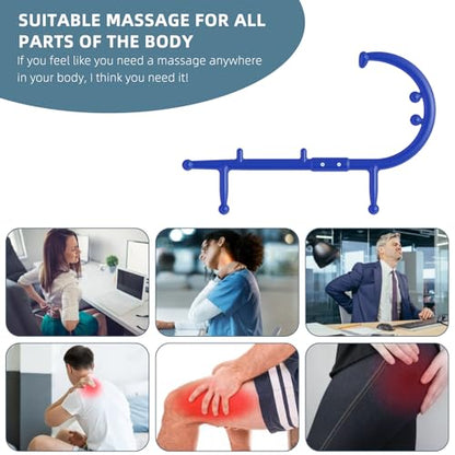 KEINE MARKE Massage Trigger Point Cane Body Deep Tissue Handheld Back, Neck, Shoulder, Leg and Feet Massager Rod, Muscle Release Tool Self Massage Hook Cane for Women & Men (Upgraded Blue) - color: 03-blue