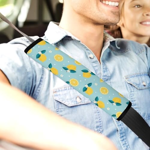 2 Piece Soft Padded Seat Belt Shoulder Pad for Adult Use, All Vehicles, Lemon Art Automotive Seat Belt Protector, Easy Install (No Tool) - color: Pattern 1116