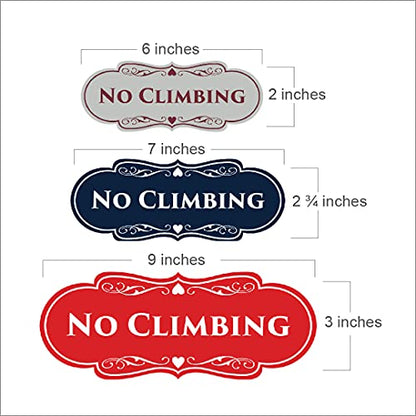 Signs ByLITA Designer No Climbing (Brushed Silver) - Small - color: Brushed Silver, size: 2 x 5" - Small (1 Pack)