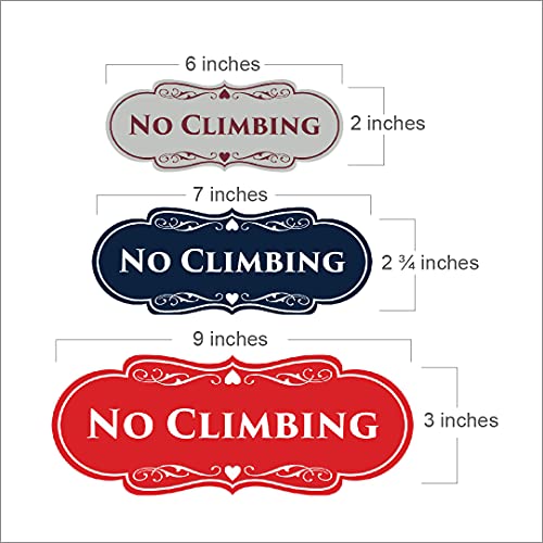 Signs ByLITA Designer No Climbing (Blue) - Small - color: Blue, size: 2 x 5" - Small (1 Pack)