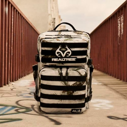 WOLFpak 35L Athletic Gym Backpack - Durable 1000D Waterproof Oxford Material with MOLLE Webbing, Laptop Pocket - color: Realtree Apx Snow