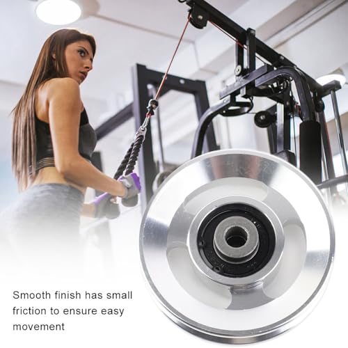 TROUVAILLE Bearing Pulley Wheel, 90mm Aluminum Cable Pulley Wheel, Maximum 660LBS Load, Power Rack Pulley Attachment for Gym Equipment