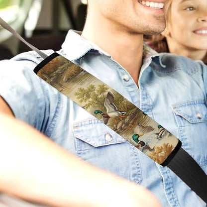 2 Pack Breathable Car Seat Belt Pad for Child, Stroller Pushchair High Chair, Wild Mallard Ducks Wildlife Neck Strap Covers, Neck and Shoulder Support - color: Pattern 1038