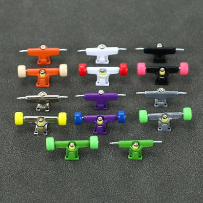 156PCS Fingerboard Repair Kit -Includes Case & Tools-Mini Finger Skateboard Parts Include 14 Multicolors Trucks & 48 Multicolour Bearingless Wheels & 60 Screws & 30 Nuts & 4 Screwdriver - color: Multicolour Trucks & Box #B