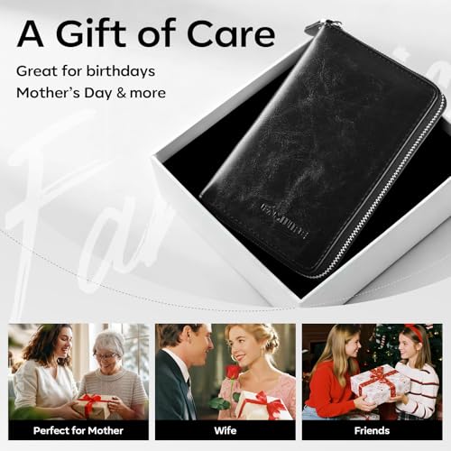 Manicure Kit, FAMILIFE Professional Manicure Set Nail Kit, 11 in 1 Stainless Steel Nail Clippers Set, with Portable Black Leather Travel Case Luxury Gifts for Him - color: Black