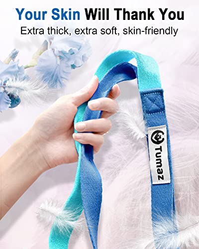Tumaz Stretching Strap, 10-Loop Non-Elastic Yoga Strap | Designed for stretching, yoga, Pilates and rehab with 10 loops, durable webbing and a longer 79-inch design - color: Blue Classic, size: Value-Upgrade