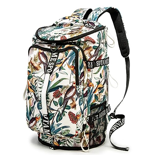SDTAME Gym Duffel Backpack with Shoe Pocket & Laptop Sleeve - color: Yellow