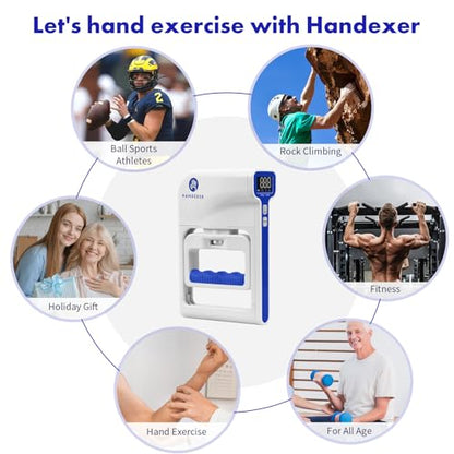 Digital Grip Strength Tester, 265 lb Hand Dynamometer, Blue
