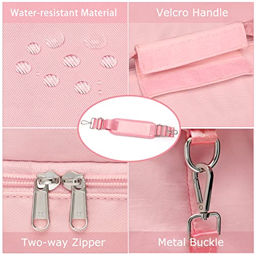 Sports Gym Bag for Women, Travel Duffle Bag with Shoe Compartment & Wet Pocket, Fitness Yoga Bag - color: Z-Pink
