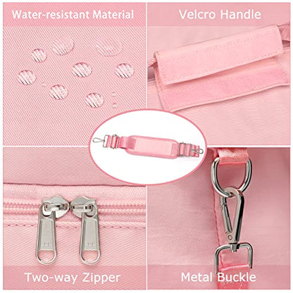 Sports Gym Bag for Women, Travel Duffle Bag with Shoe Compartment & Wet Pocket, Fitness Yoga Bag - color: Z-Pink