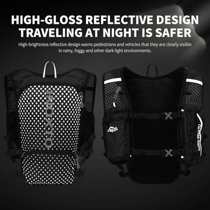 INOXTO Running Hydration Vest Backpack,Lightweight Insulated Pack with 1.5L Water Bladder Bag Daypack for Trail Hiking Running Cycling Race Marathon for Women Men - color: Black