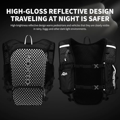 INOXTO Running Hydration Vest Backpack,Lightweight Insulated Pack with 1.5L Water Bladder Bag Daypack for Trail Hiking Running Cycling Race Marathon for Women Men - color: Black