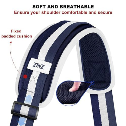 ZINZ Ultra-Thick Fixed Pad Shoulder Strap 76-inch Universal Bag Strap with Breathable Cushion and Dual Balanced Adjustable Buckles for Laptop Bag Luggage Messenger Bag Crossbody etc -Stripe-BuWBu - color: Stripe-buwbu