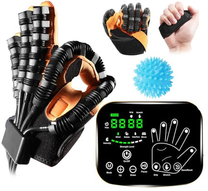 9th Generation Upgrade Rehabilitation Robot Gloves for Stroke Recovery – Hand Weakness & Hemiplegia Home Physical Therapy Device with Mirror Training & Multi-Mode (Left Hand, XL) - size: Left Hand, XL